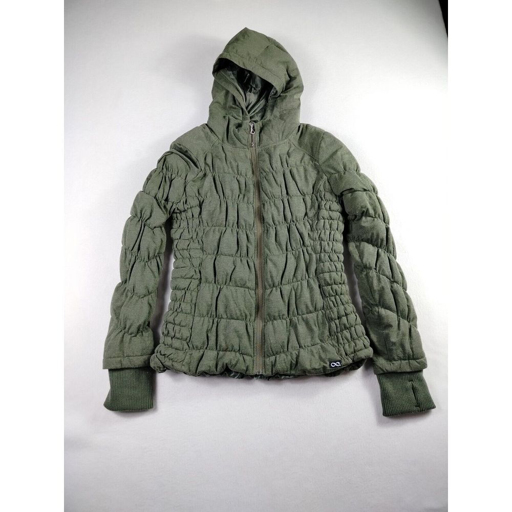 Be Boundless Jacket Women's Large Green Hooded Quilted Gorpcore Cabincore Cozy‎